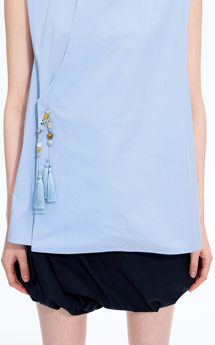 Top / JNBY Cotton Frog-Button Sleeveless Top