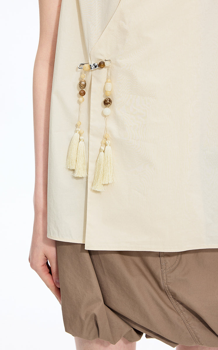 Top / JNBY Cotton Frog-Button Sleeveless Top