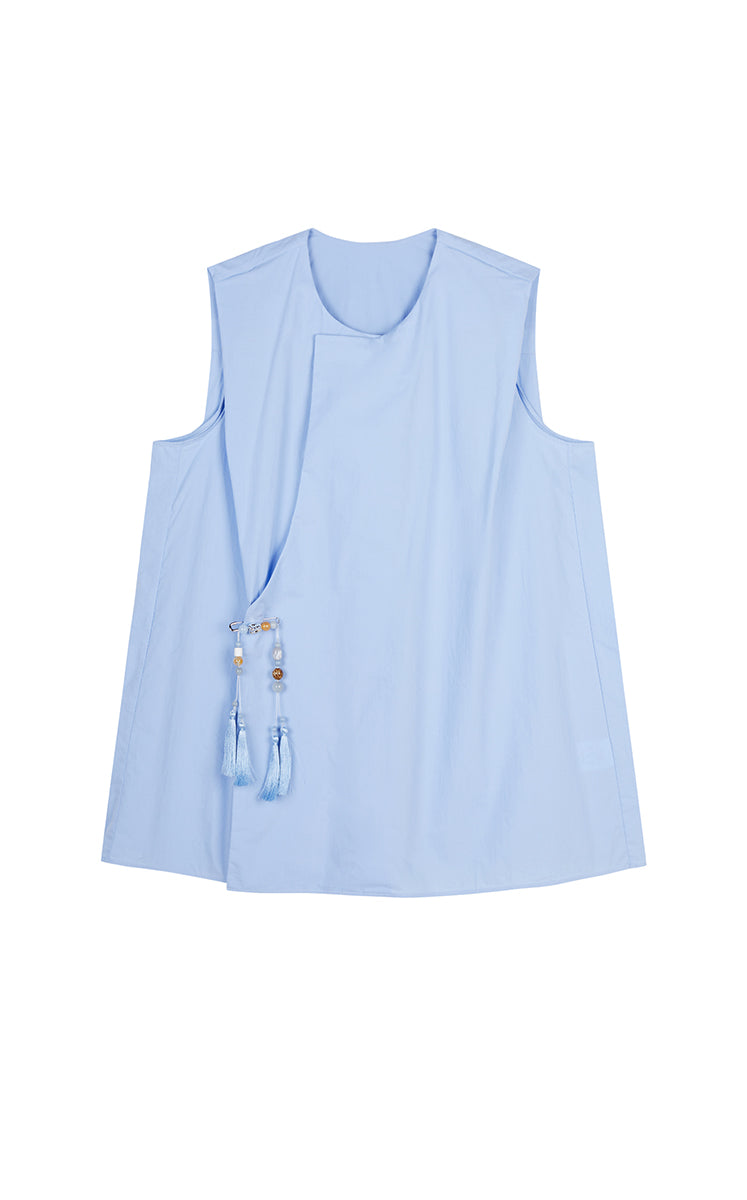 Top / JNBY Cotton Frog-Button Sleeveless Top