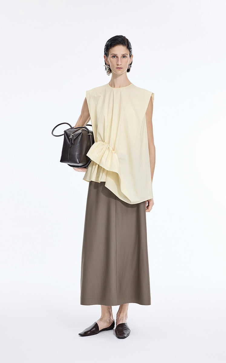 Top / JNBY Cotton Poplin Sleeveless Cinched Top