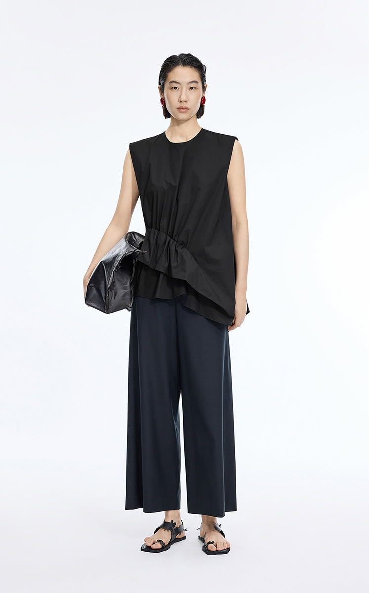 Top / JNBY Cotton Poplin Sleeveless Cinched Top