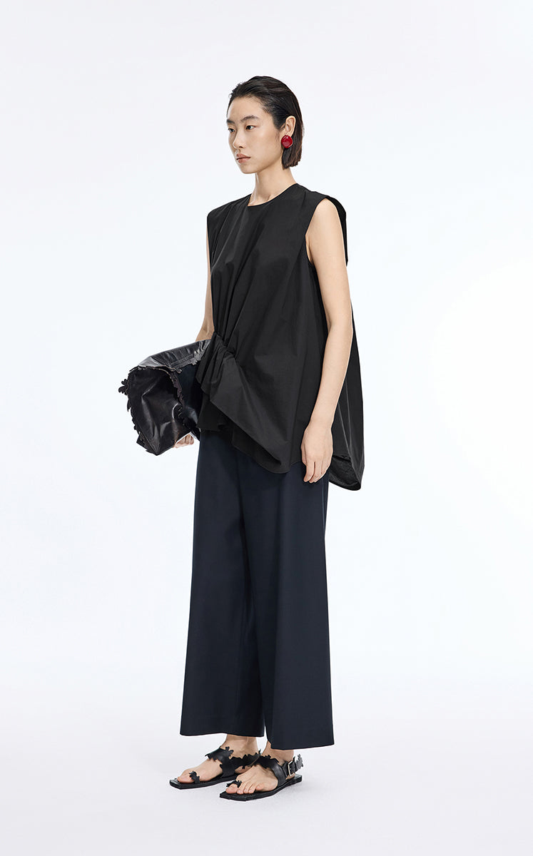 Top / JNBY Cotton Poplin Sleeveless Cinched Top