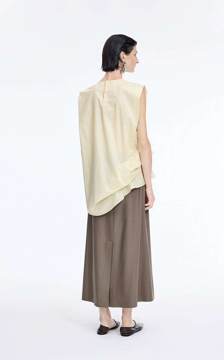 Top / JNBY Cotton Poplin Sleeveless Cinched Top