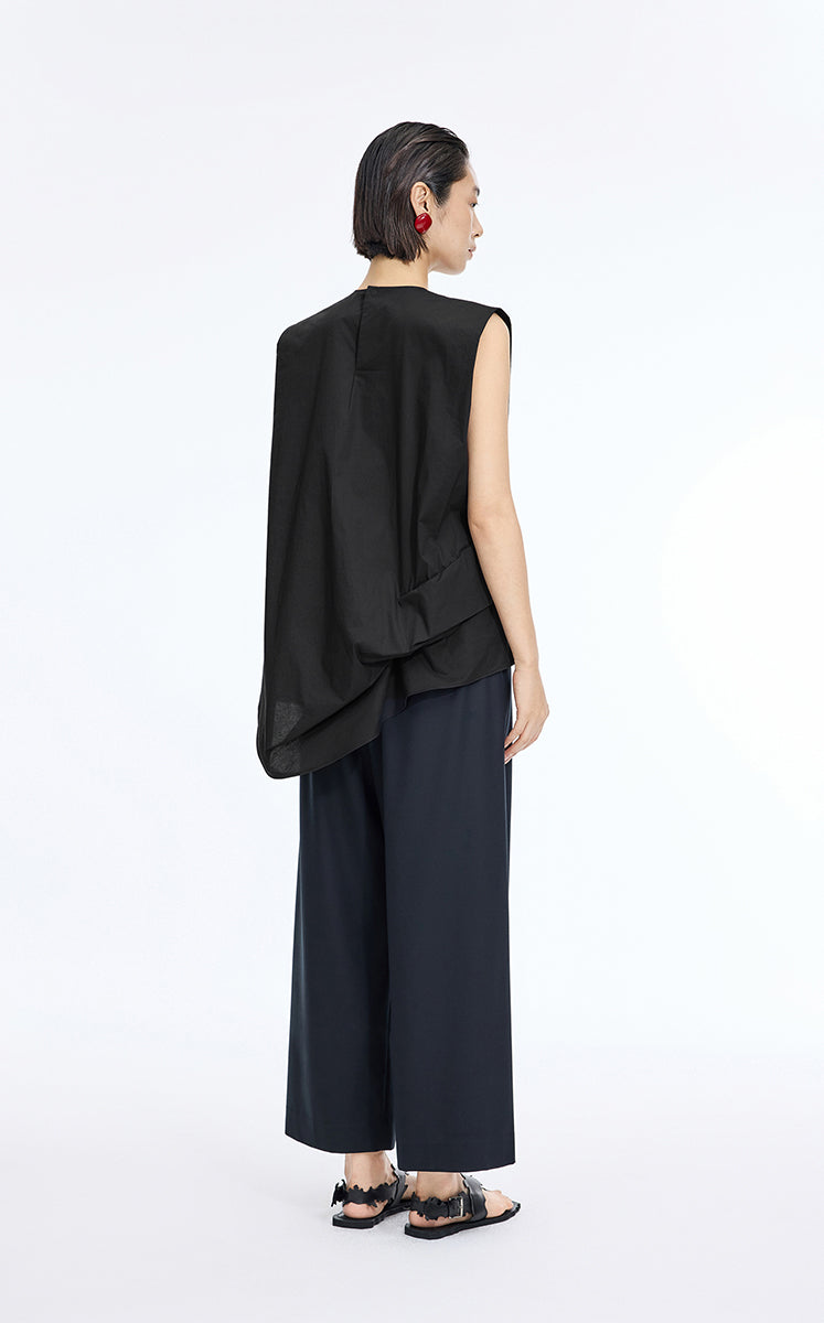 Top / JNBY Cotton Poplin Sleeveless Cinched Top