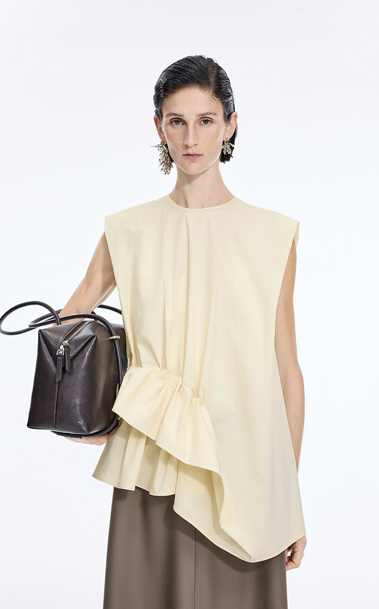 Top / JNBY Cotton Poplin Sleeveless Cinched Top