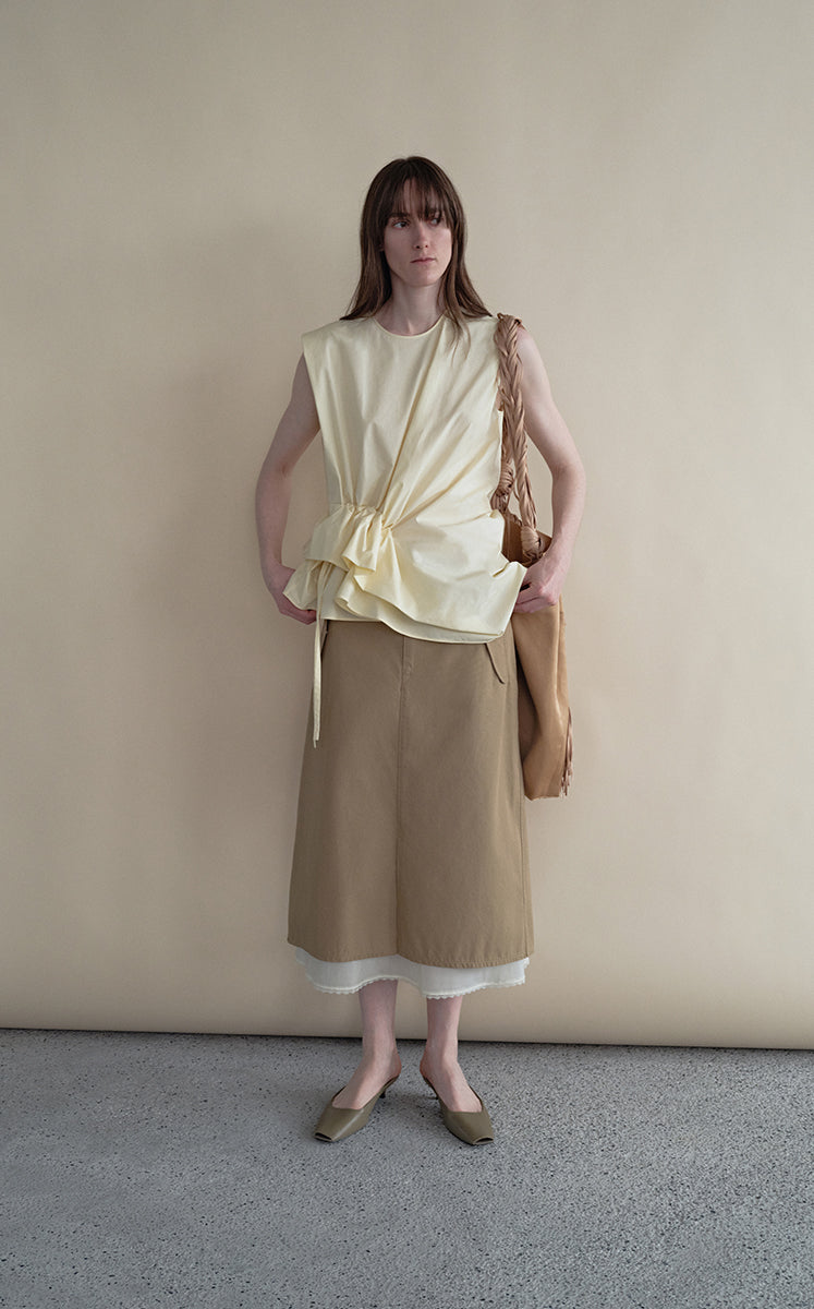 Top / JNBY Cotton Poplin Sleeveless Cinched Top
