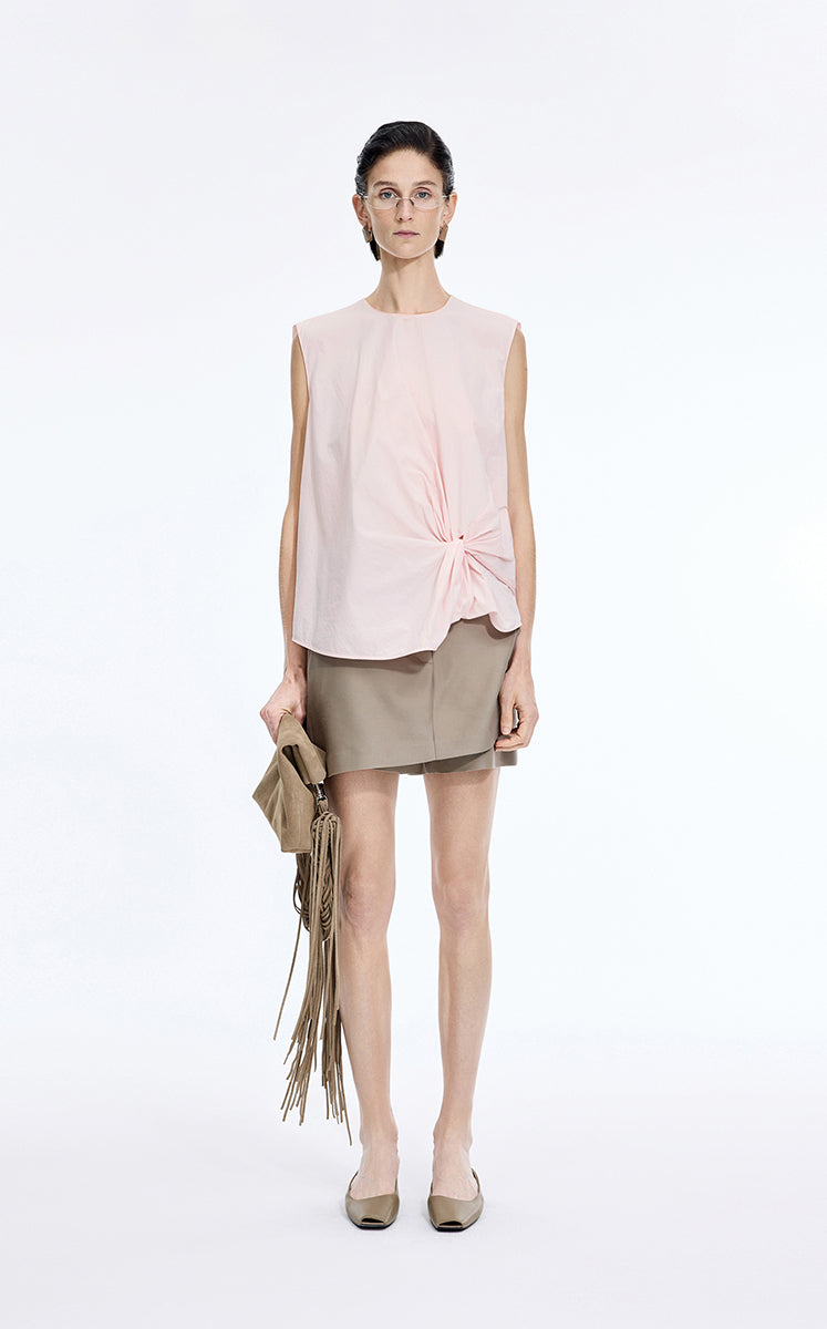 Top / JNBY Gathered Cotton Sleeveless Top