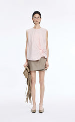 Top / JNBY Gathered Cotton Sleeveless Top