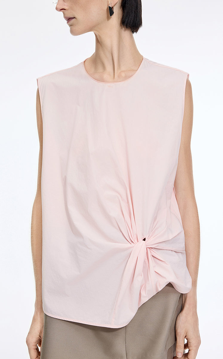 Top / JNBY Gathered Cotton Sleeveless Top