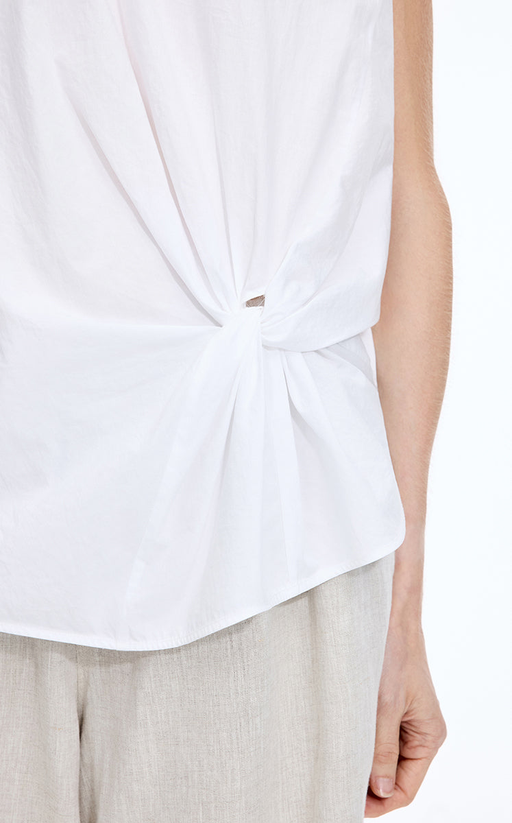 Top / JNBY Gathered Cotton Sleeveless Top