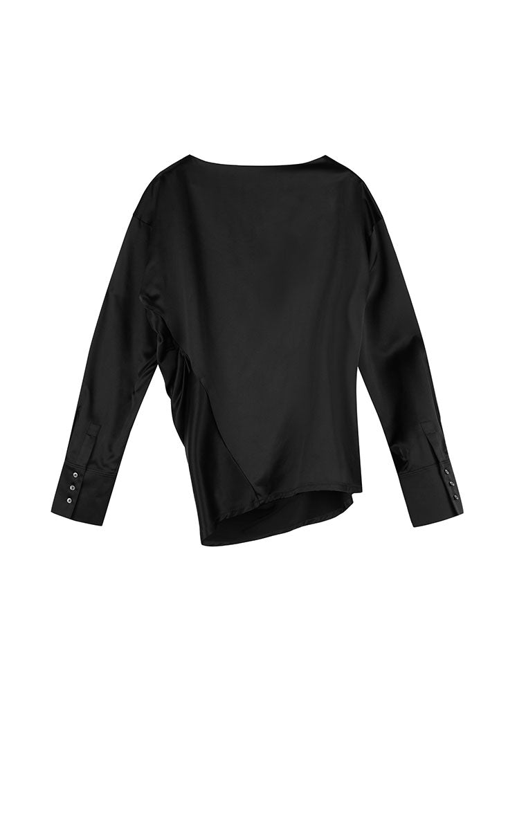 Top / JNBY Off-Shoulder Silk-Blend Deconstructed Top