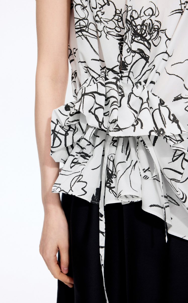Top / JNBY Printed Cotton Sleeveless Structured Top
