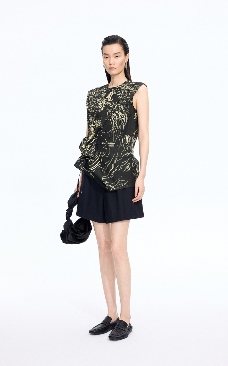 Top / JNBY Printed Cotton Sleeveless Structured Top