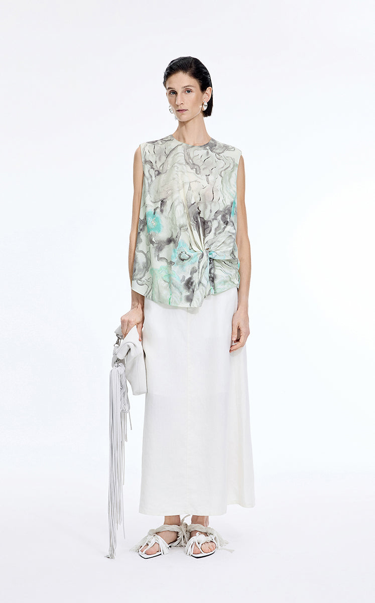 Top / JNBY Watercolor Floral Sleeveless Top