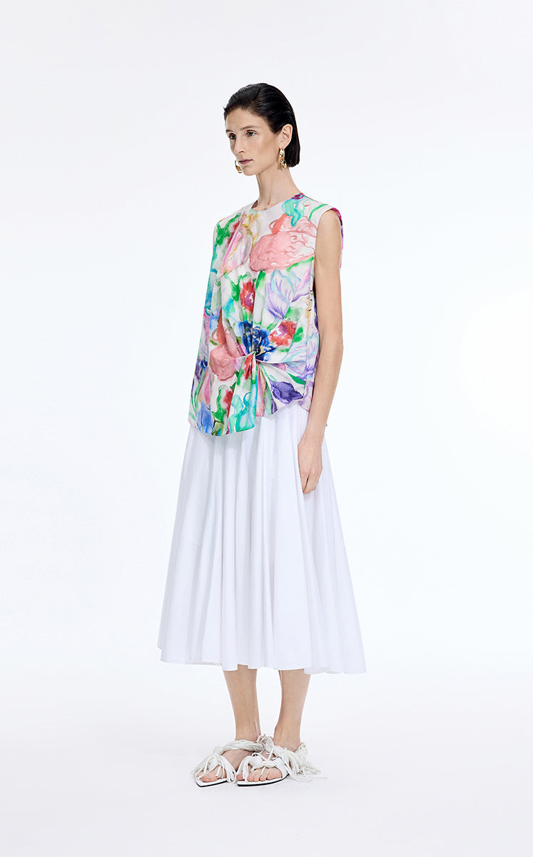 Top / JNBY Watercolor Floral Sleeveless Top