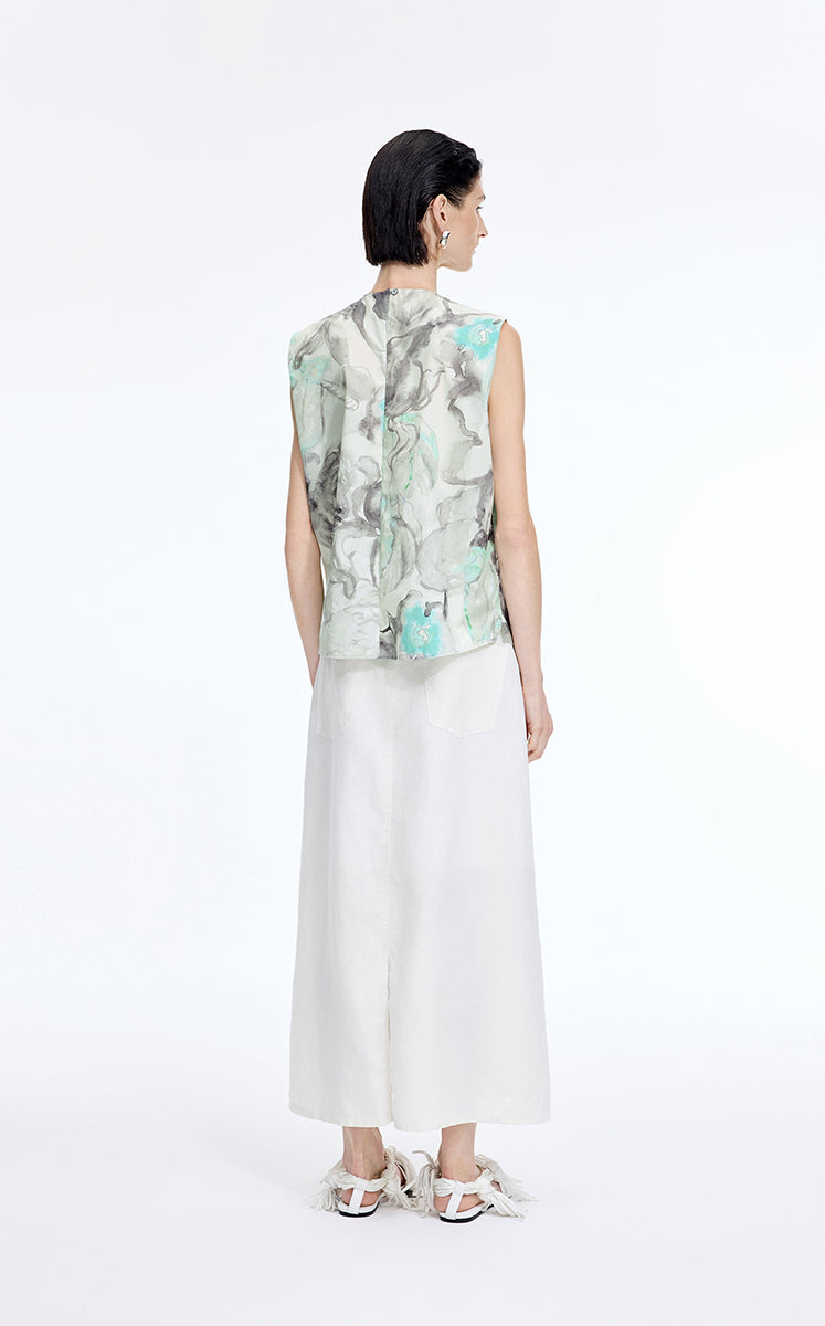 Top / JNBY Watercolor Floral Sleeveless Top