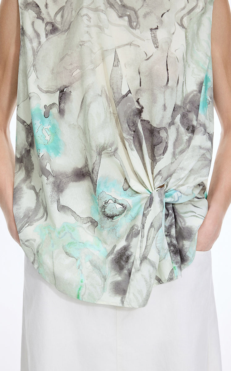 Top / JNBY Watercolor Floral Sleeveless Top