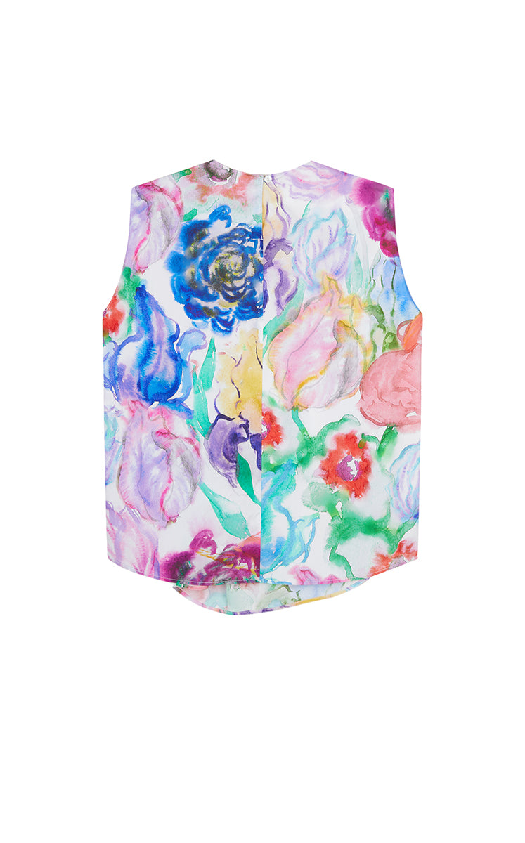 Top / JNBY Watercolor Floral Sleeveless Top