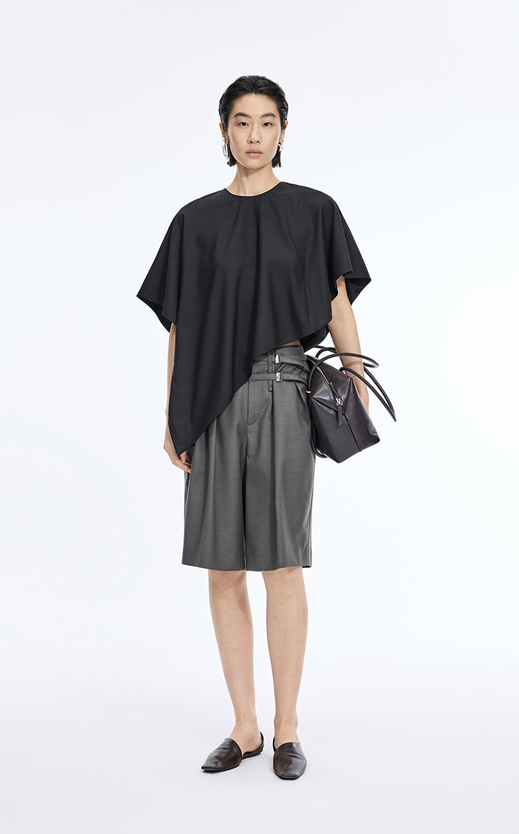 Top / JNBY Wool Cape-Style Short Sleeve Top