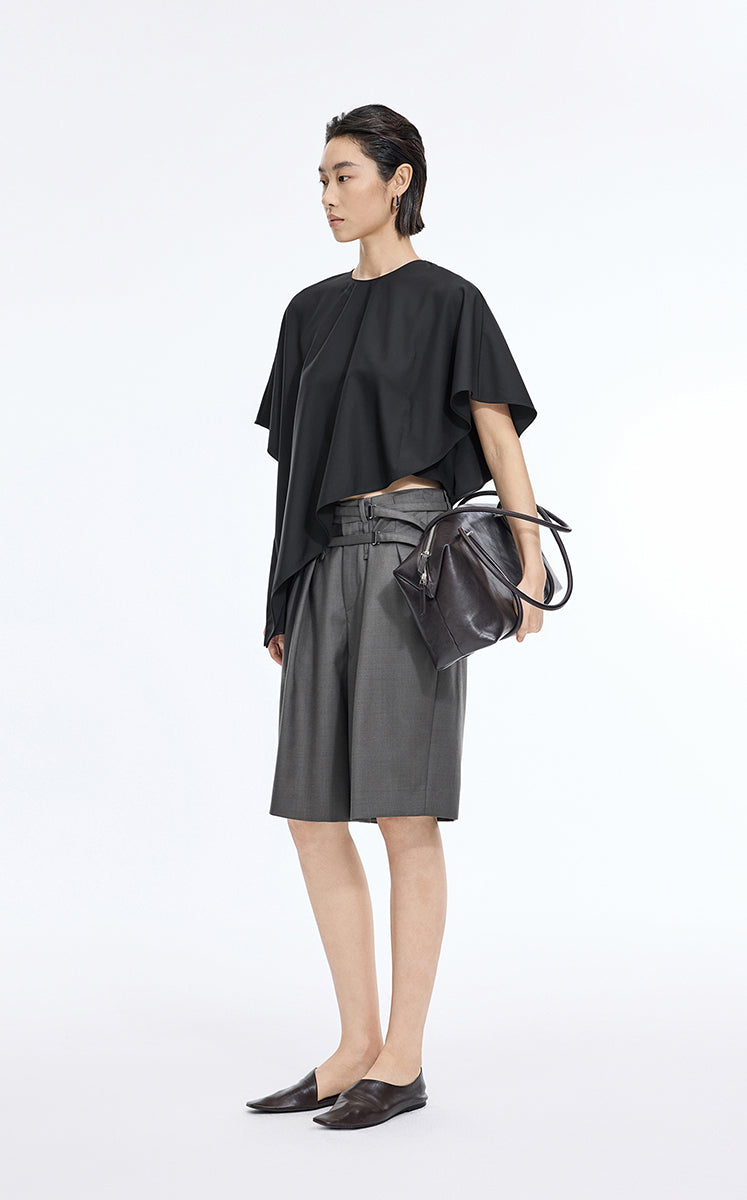 Top / JNBY Wool Cape-Style Short Sleeve Top