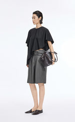 Top / JNBY Wool Cape-Style Short Sleeve Top
