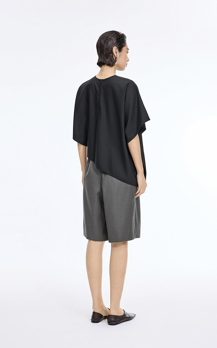 Top / JNBY Wool Cape-Style Short Sleeve Top