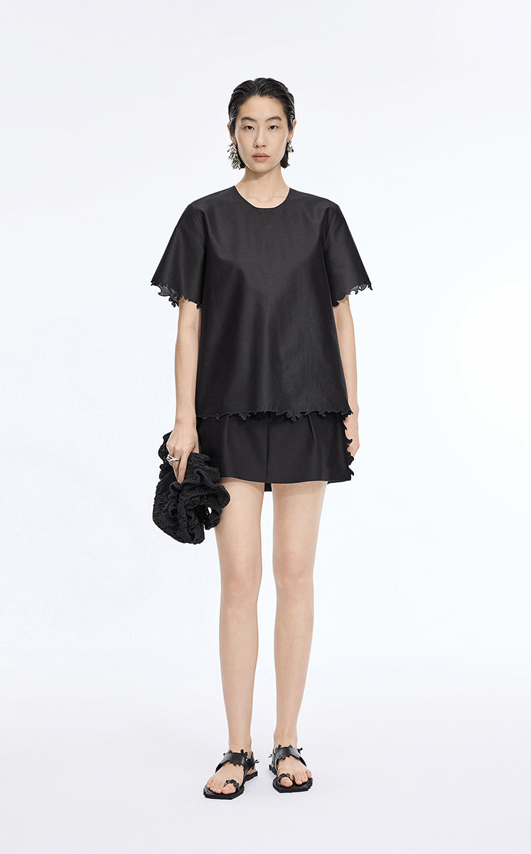 Top / JNBY Merino Silk Embroidered Knit Top