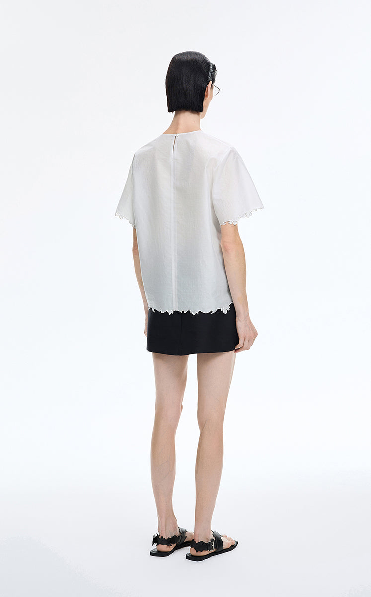 Top / JNBY Merino Silk Embroidered Knit Top