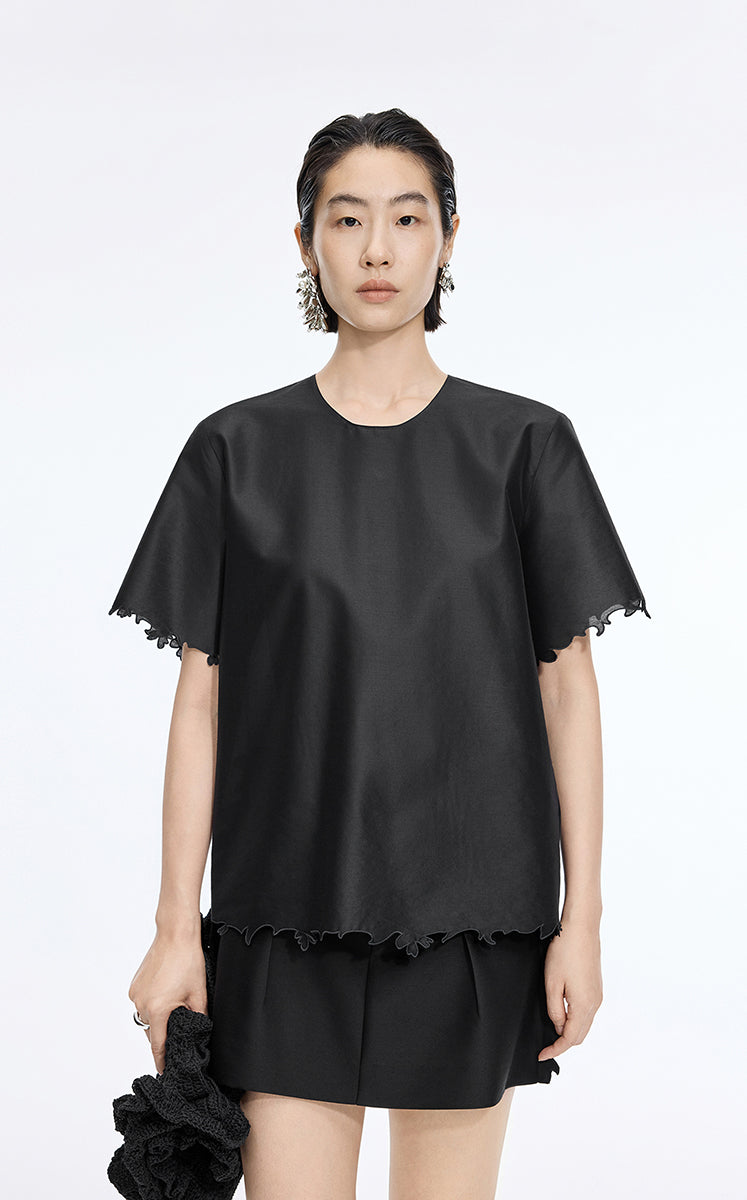 Top / JNBY Merino Silk Embroidered Knit Top