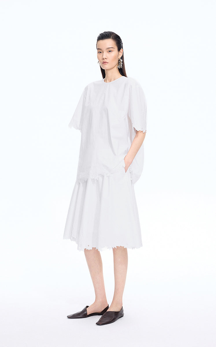 Top / JNBY Oversized Embroidered Cotton T-Shirt