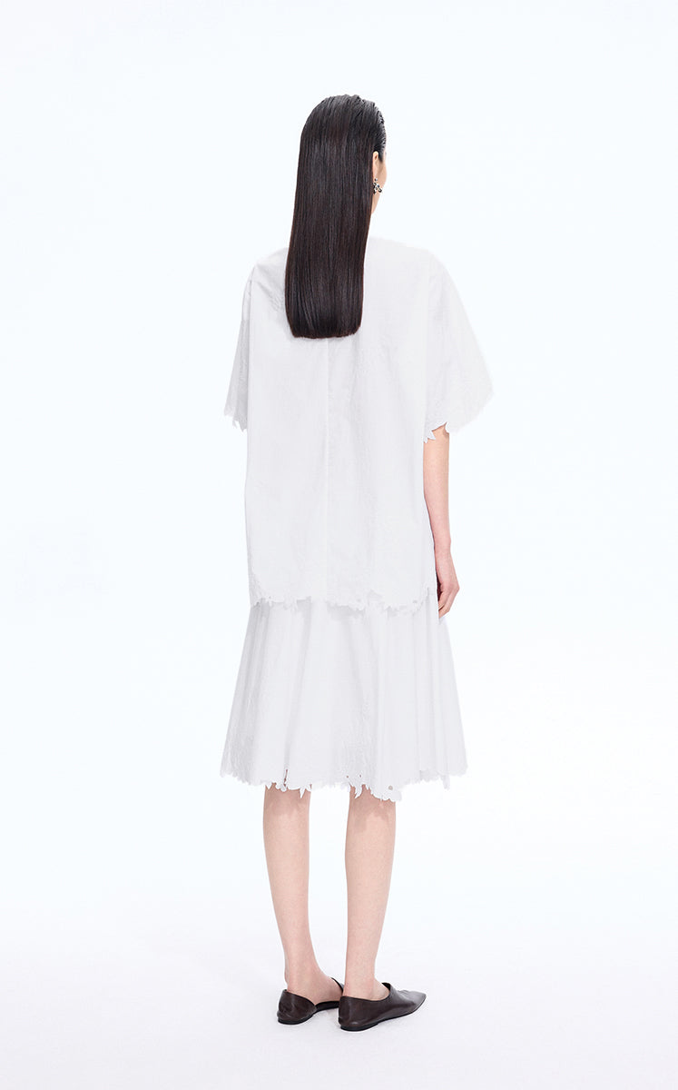 Top / JNBY Oversized Embroidered Cotton T-Shirt