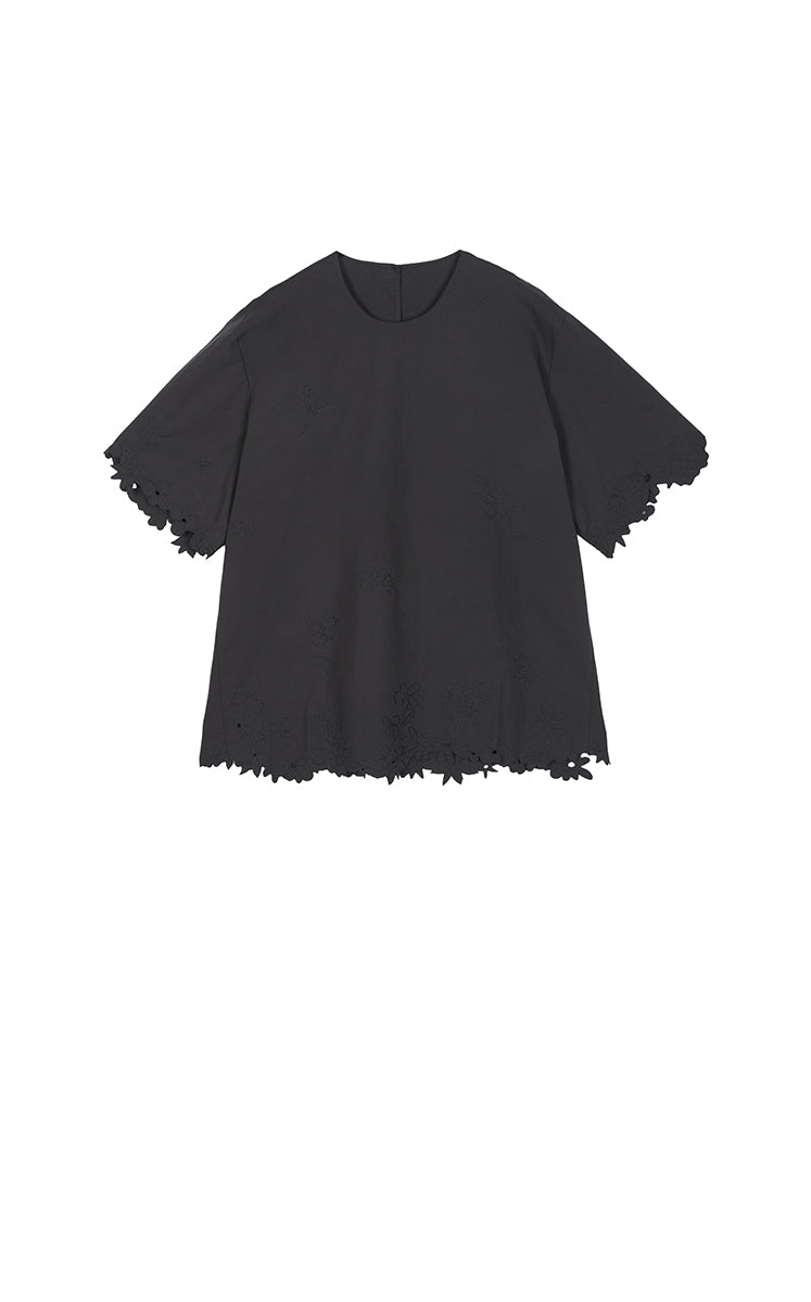 Top / JNBY Oversized Embroidered Cotton T-Shirt