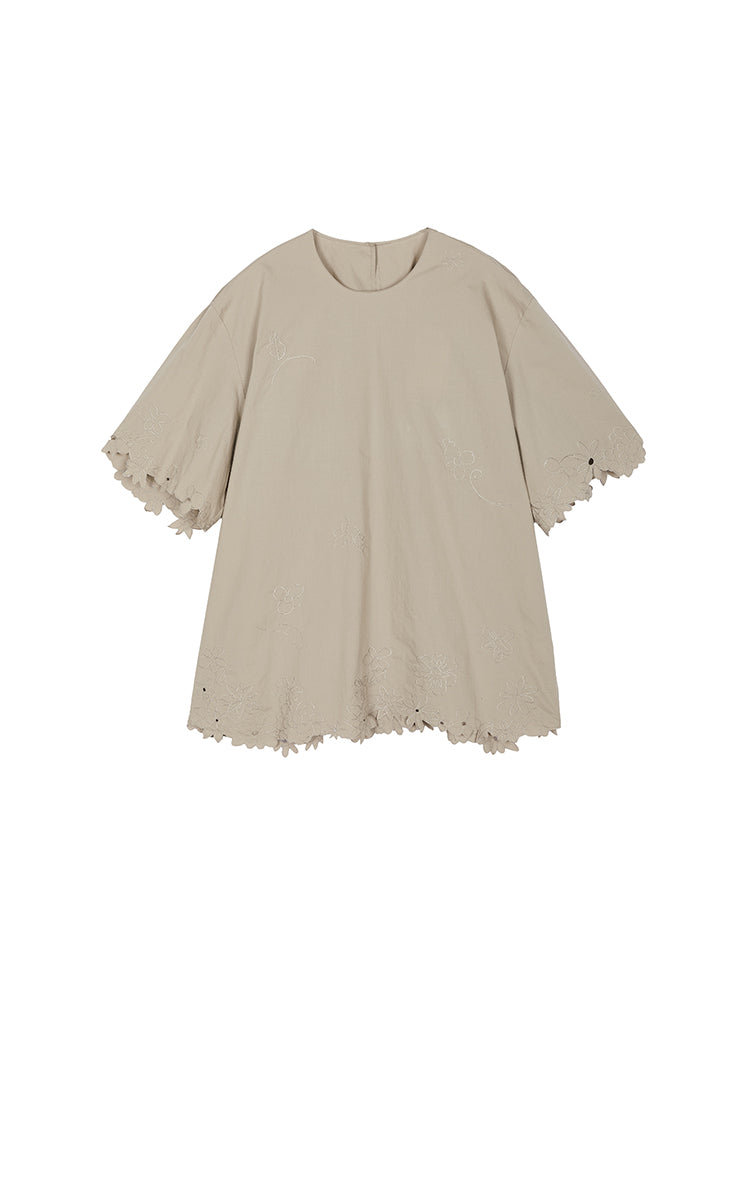 Top / JNBY Oversized Embroidered Cotton T-Shirt