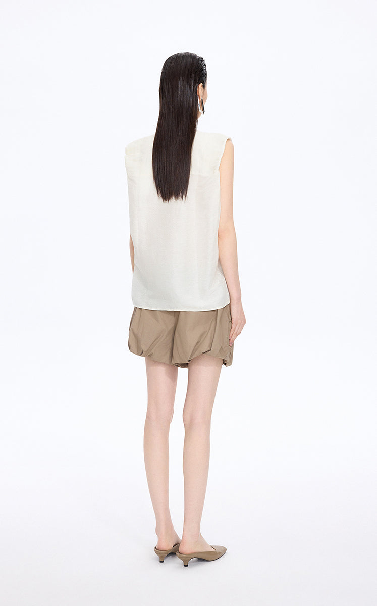 Top / JNBY Textured Polka Dot Cotton Sleeveless Top