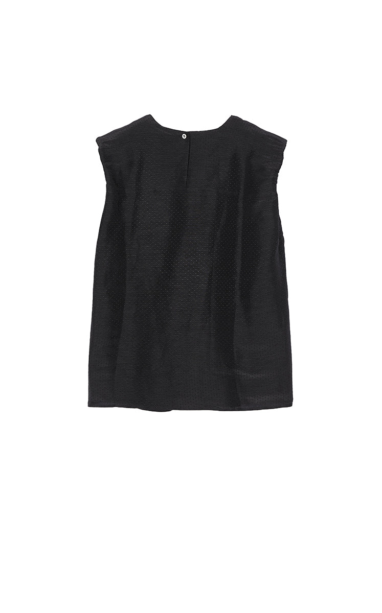 Top / JNBY Textured Polka Dot Cotton Sleeveless Top