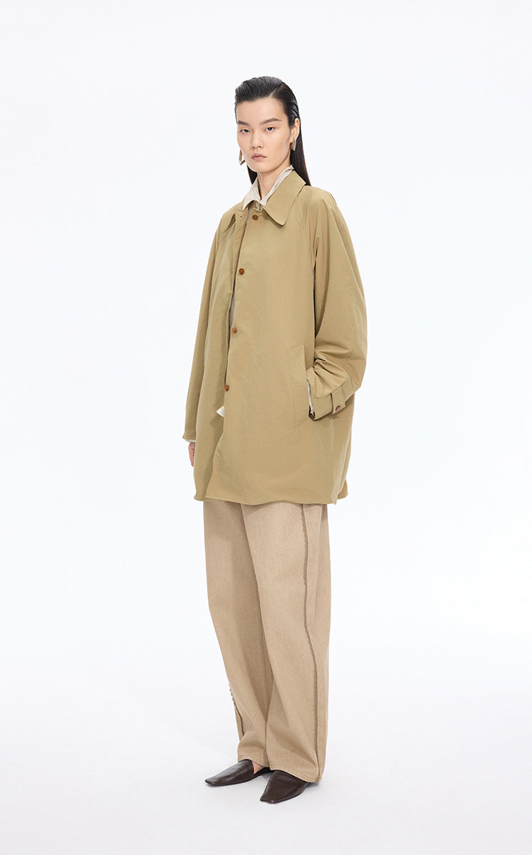 Trench Coat / JNBY Relaxed H-Shaped Raglan Sleeve Trench Coat