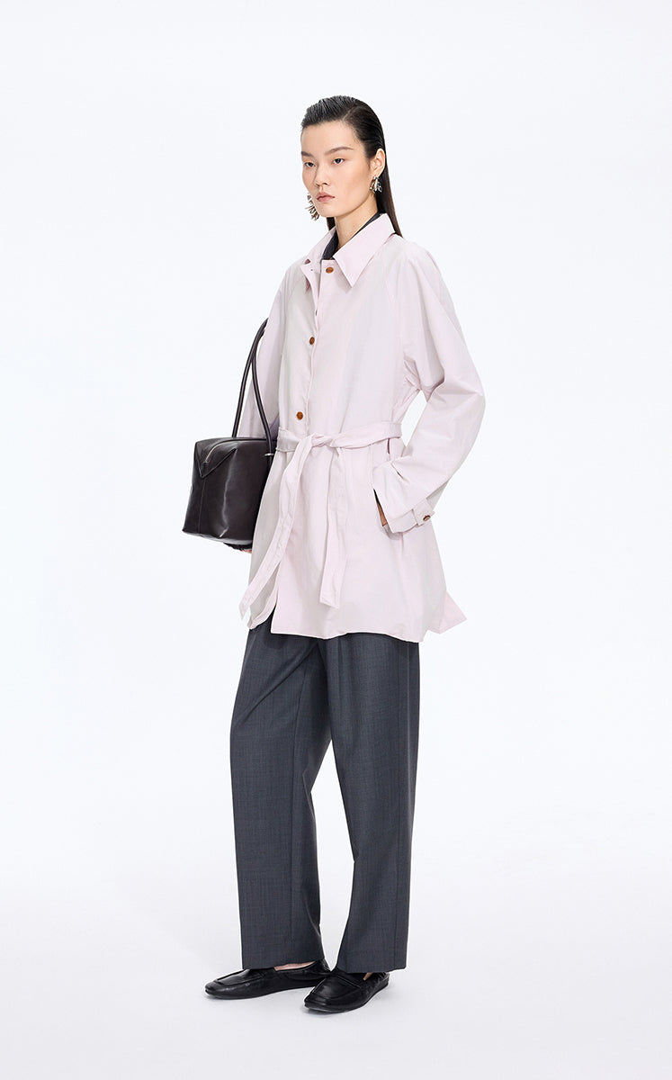 Trench Coat / JNBY Relaxed H-Shaped Raglan Sleeve Trench Coat