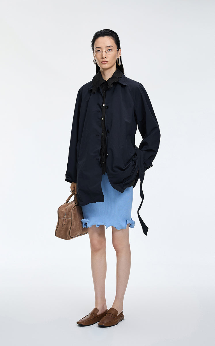Trench Coat / JNBY Relaxed H-Shaped Raglan Sleeve Trench Coat