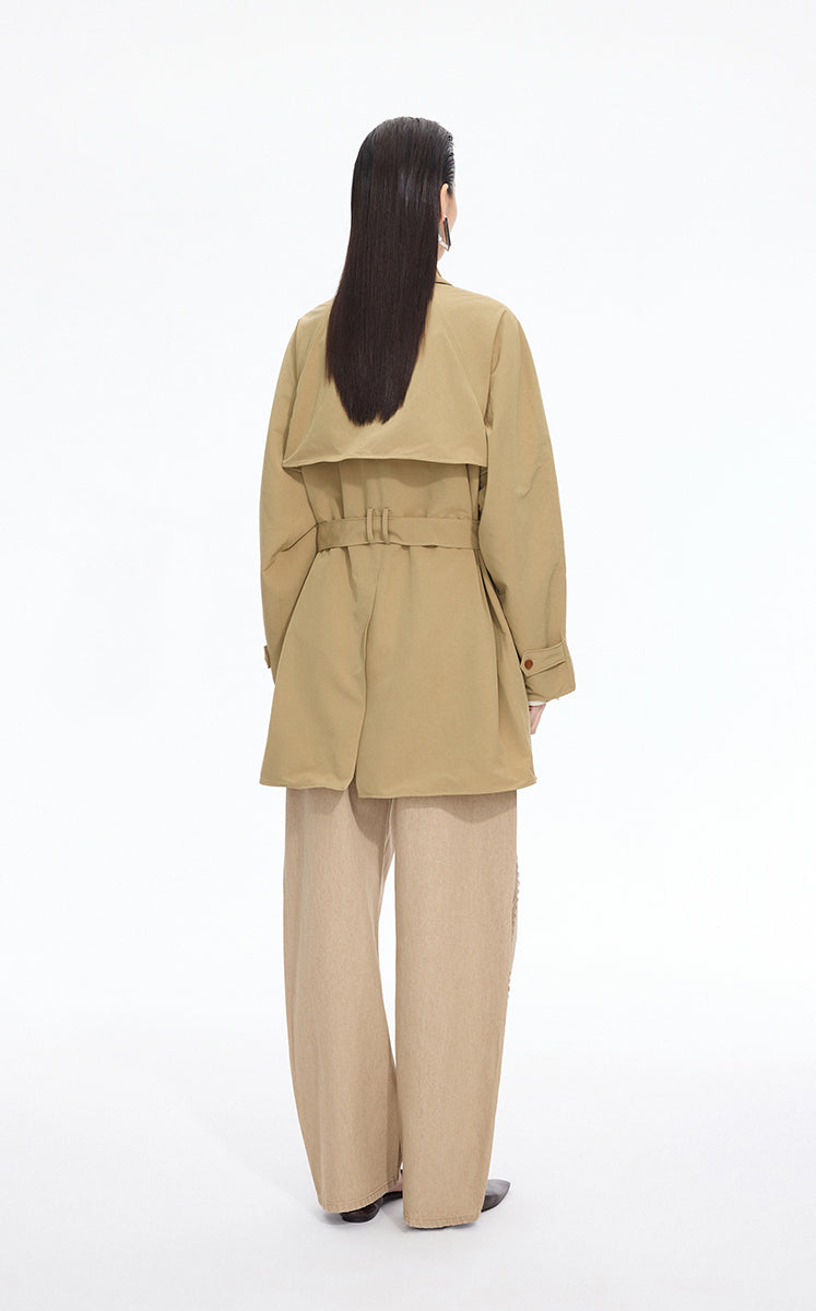 Trench Coat / JNBY Relaxed H-Shaped Raglan Sleeve Trench Coat