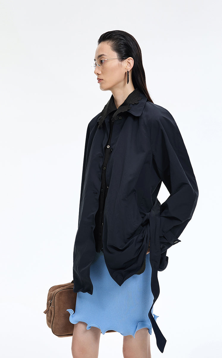 Trench Coat / JNBY Relaxed H-Shaped Raglan Sleeve Trench Coat