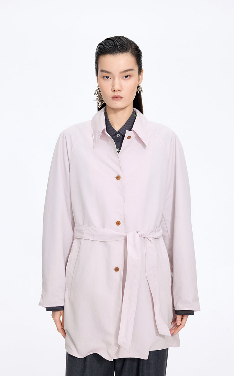 Trench Coat / JNBY Relaxed H-Shaped Raglan Sleeve Trench Coat