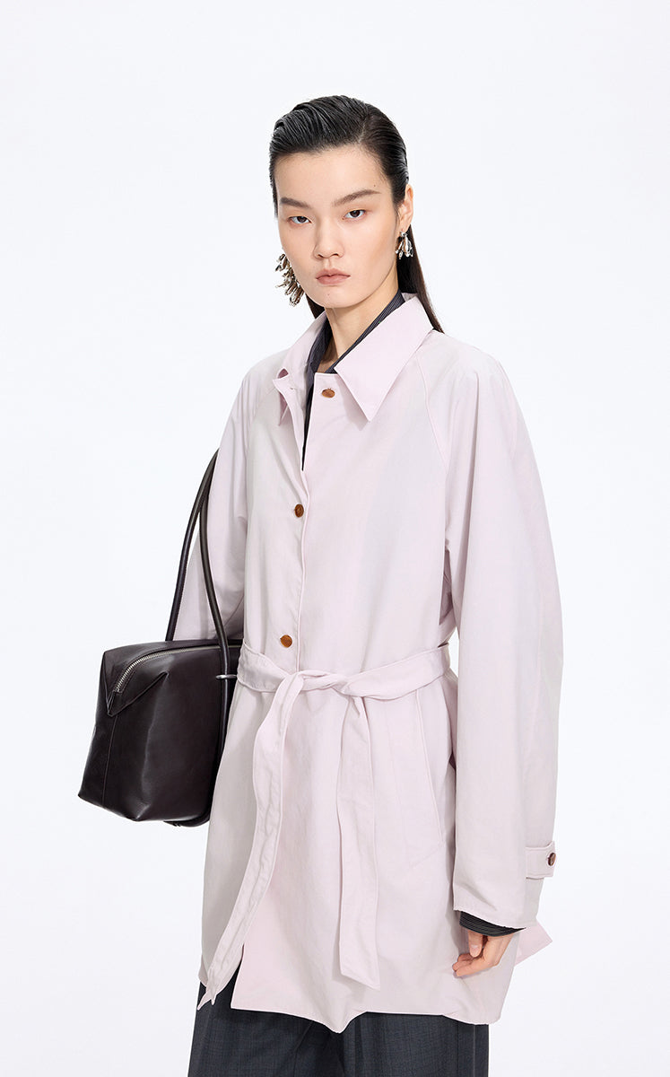Trench Coat / JNBY Relaxed H-Shaped Raglan Sleeve Trench Coat