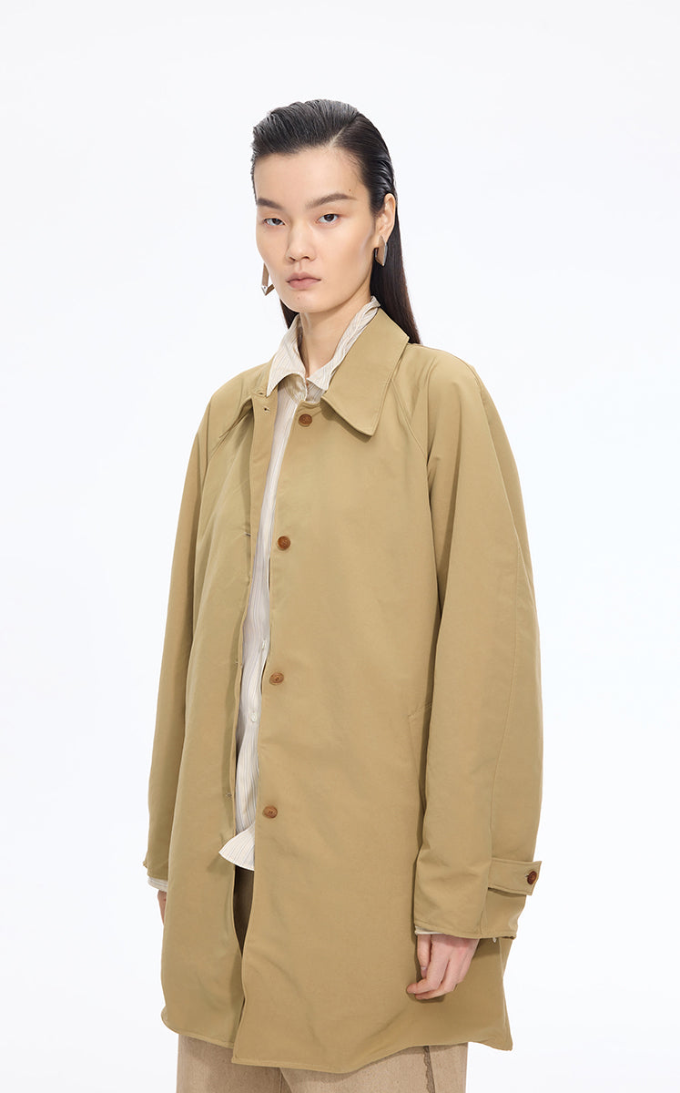 Trench Coat / JNBY Relaxed H-Shaped Raglan Sleeve Trench Coat