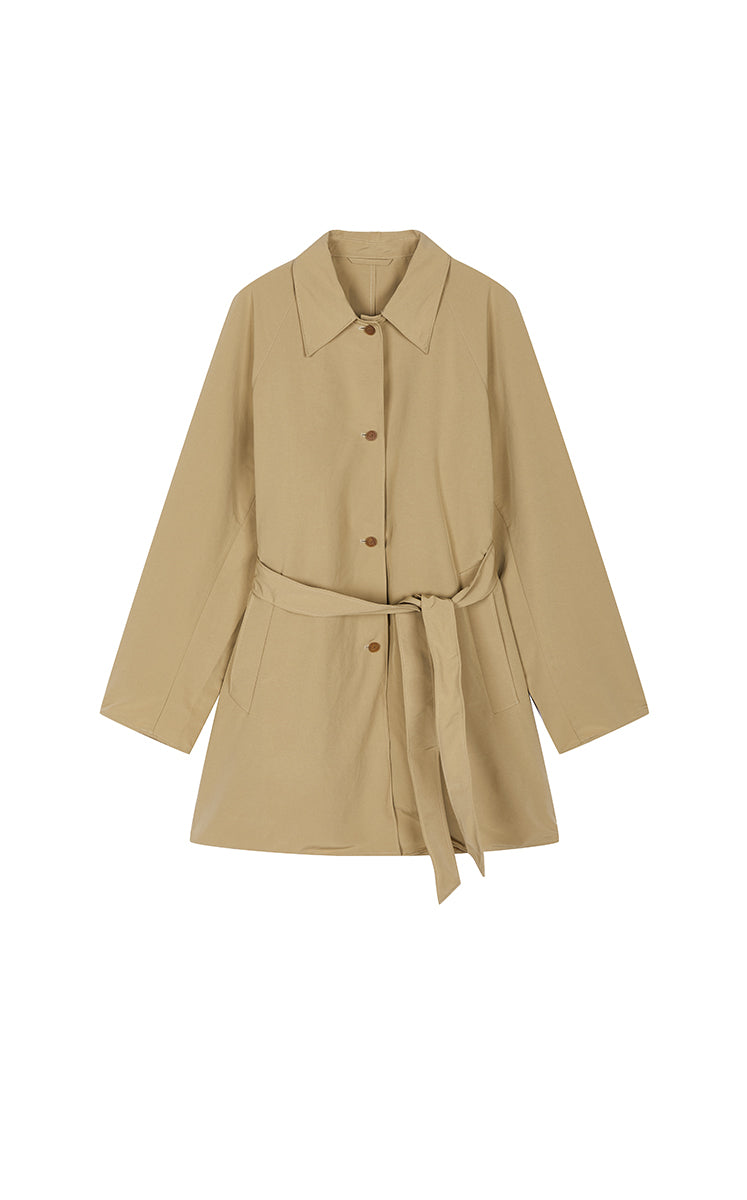 Trench Coat / JNBY Relaxed H-Shaped Raglan Sleeve Trench Coat