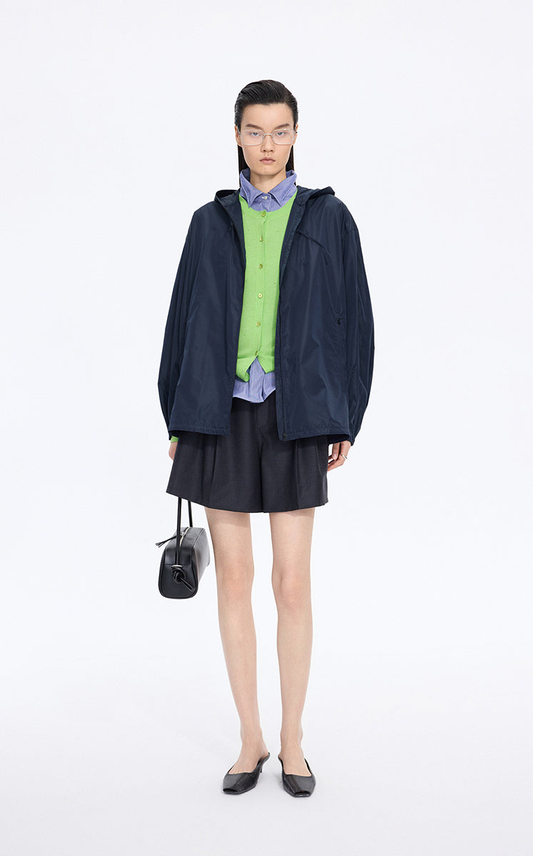 Trench Coat / JNBY Taffeta Oversized Hooded Short Trench