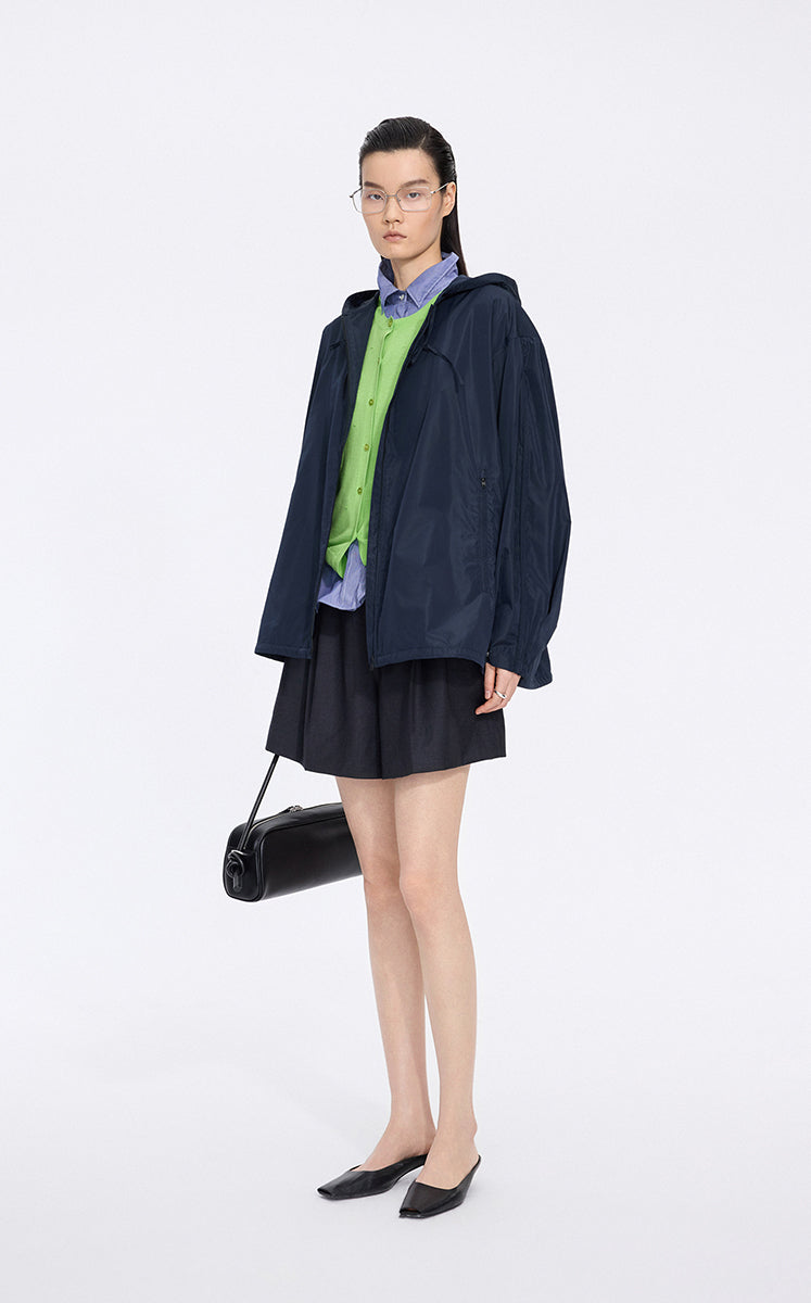 Trench Coat / JNBY Taffeta Oversized Hooded Short Trench