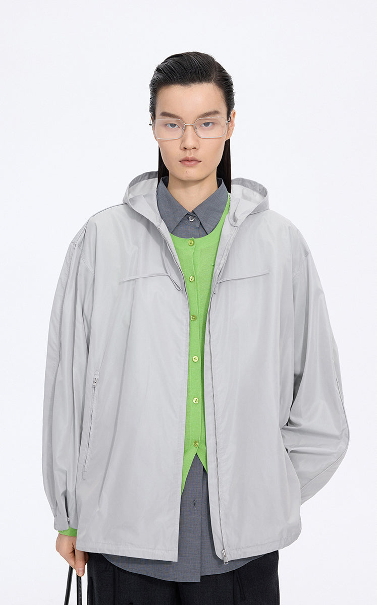 Trench Coat / JNBY Taffeta Oversized Hooded Short Trench