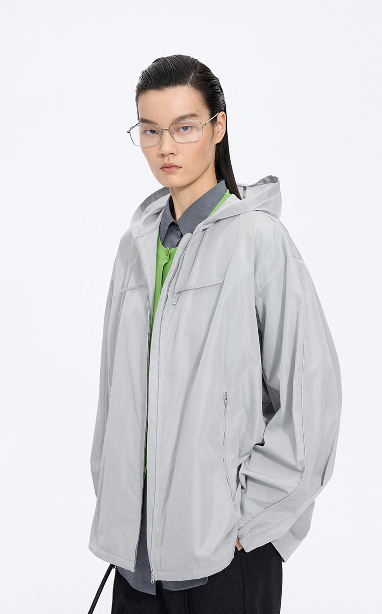 Trench Coat / JNBY Taffeta Oversized Hooded Short Trench
