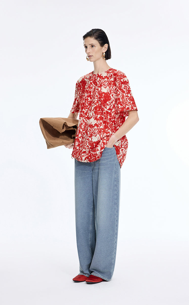 Trousers / JNBY Cool-Touch Wide Leg Knit Denim Pants