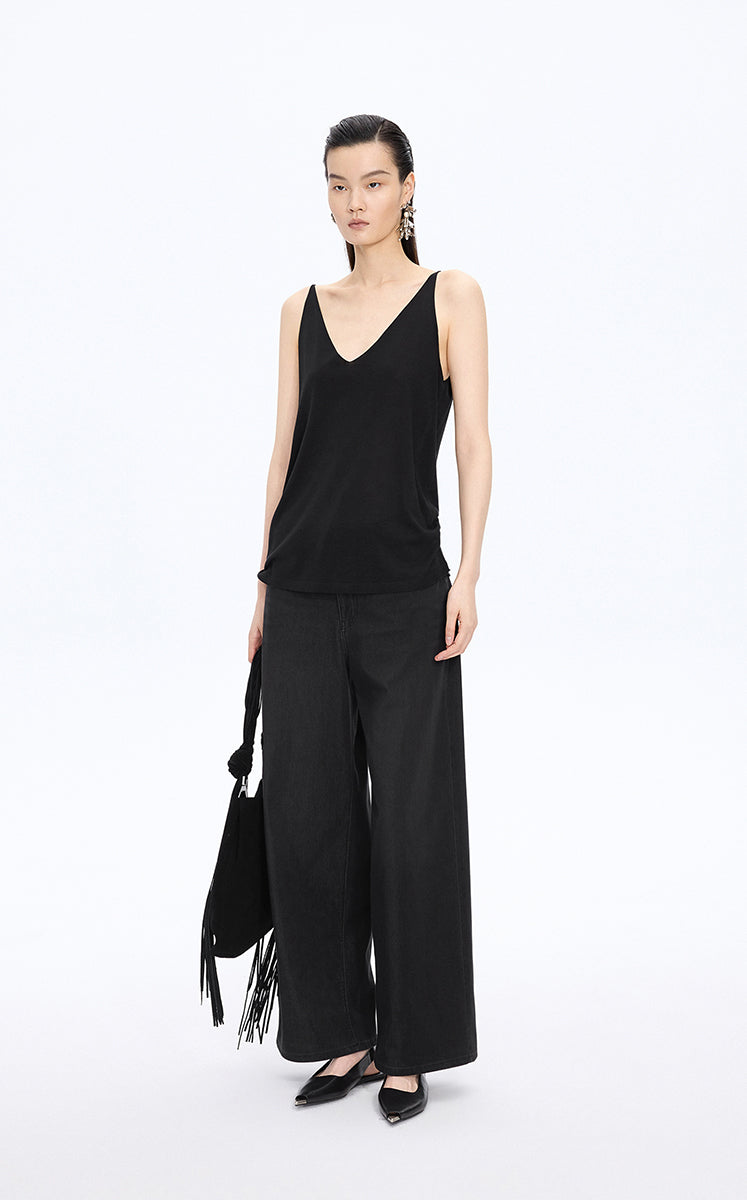Trousers / JNBY Cool-Touch Wide Leg Knit Denim Pants